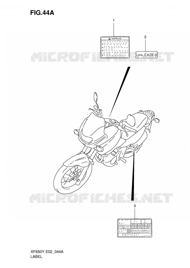 ETIQUETTE (MODELE K1) Suzuki MOTO 650 FREEWIND 1999  XF650UX(E2)