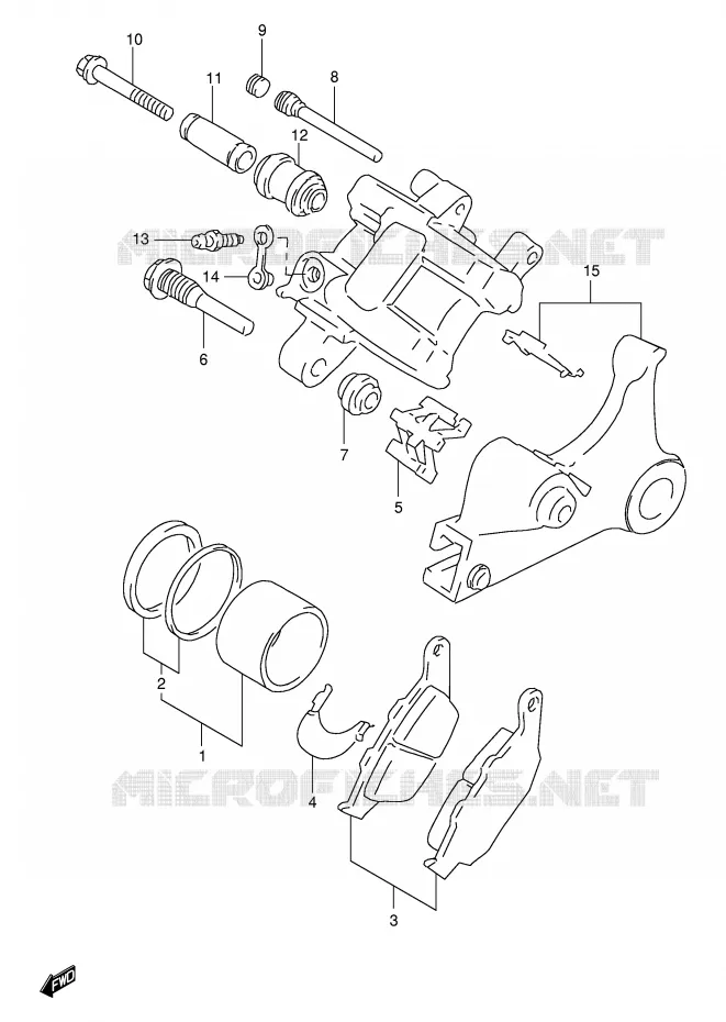 ETRIER DE FREIN ARRIERE (MODELE V/W) Suzuki MOTO 650 FREEWIND 1999  XF650X(E2)