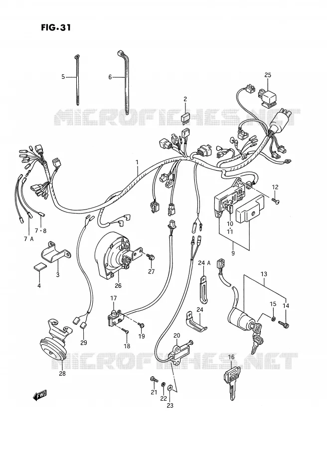 FAISCEAU ELECTRIQUE (MODELE H/J/K/L/M/N/P/R) Suzuki MOTO 1400 INTRUDER 1995  VS1400GLPS(E2)