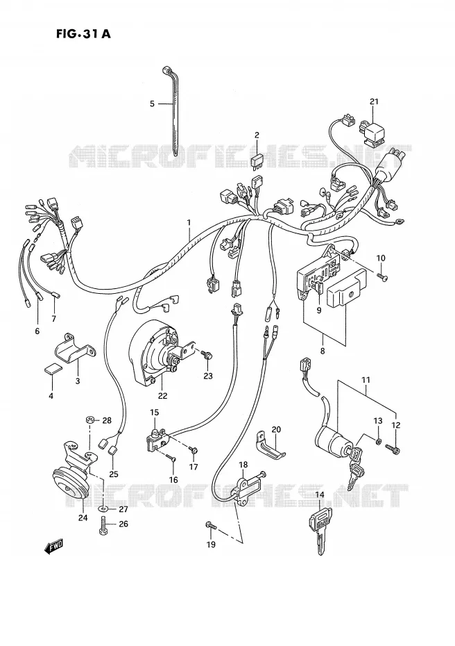FAISCEAU ELECTRIQUE (MODELE S) Suzuki MOTO 1400 INTRUDER 1988  VS1400GLPJ(E2)