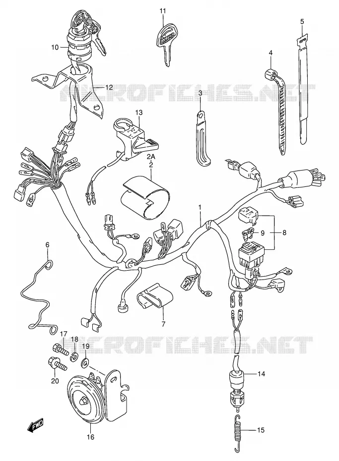 FAISCEAU ELECTRIQUE Suzuki MOTO 50 TS-W 1995  TS50WS(E6)