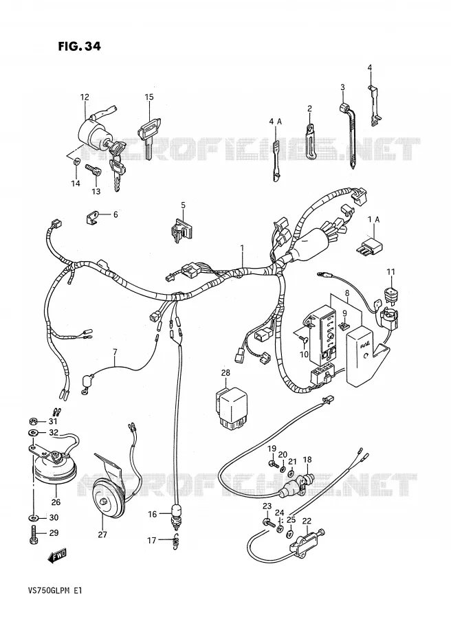 FAISCEAU ELECTRIQUE Suzuki MOTO 750 INTRUDER 1987  VS750GLPH(E1)