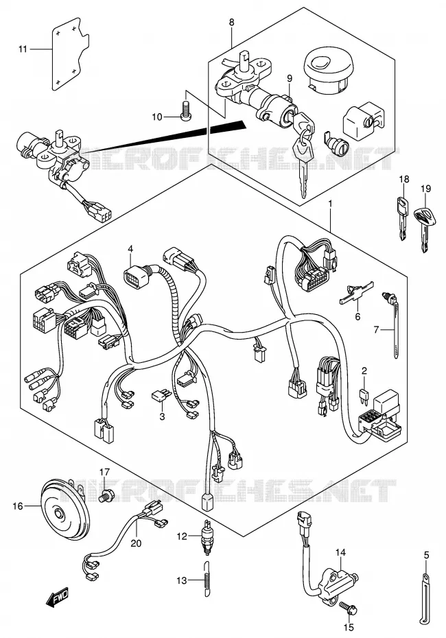 FAISCEAU ELECTRIQUE (VL800K4/ZK4) Suzuki MOTO 800 VOLUSIA 2004  VL800K4(E2)