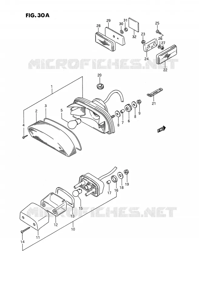 FEU ARRIERE (E1) Suzuki MOTO 1400 INTRUDER 1987  VS1400GLPH(E2)