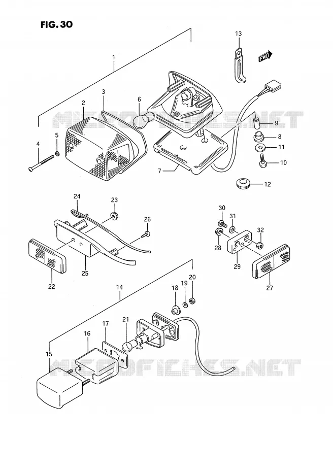 FEU ARRIERE (MODELE H/J/K/L/M/N/P/R) Suzuki MOTO 1400 INTRUDER 1990  VS1400GLPL(E2)