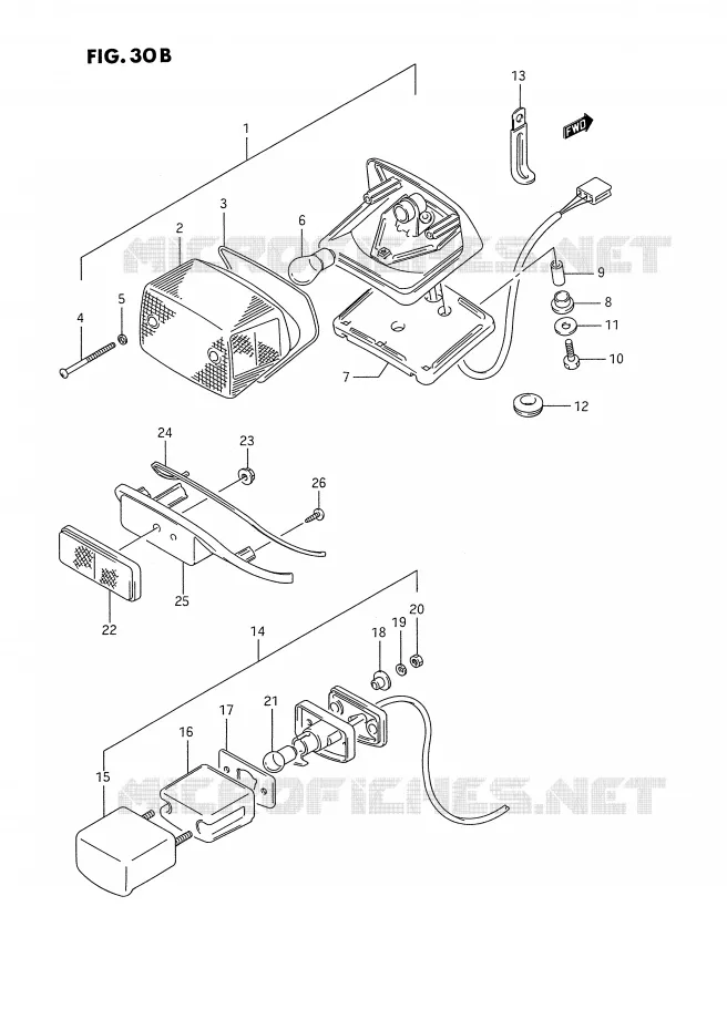 FEU ARRIERE (MODELE S) Suzuki MOTO 1400 INTRUDER 1994  VS1400GLPR(E2)