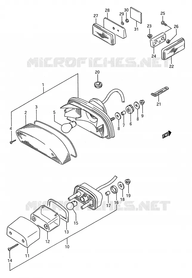 FEU ARRIERE Suzuki MOTO 1400 INTRUDER 1992  VS1400GLFN(E28)