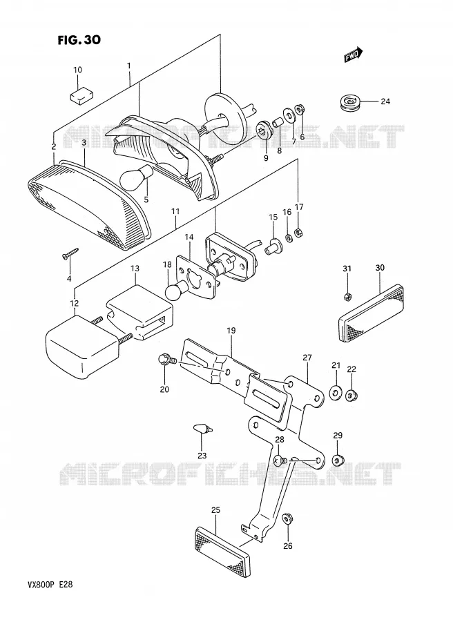 FEU ARRIERE Suzuki MOTO 800 VX 1991  VX800M(E28)
