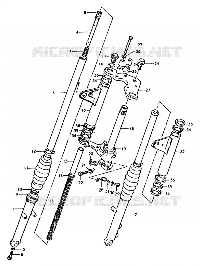 FOURCHE AVANT Suzuki MOTO 50 ZR 1999  ZR50KEX(X)