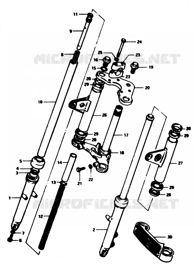 FOURCHE AVANT Suzuki MOTO 50 ZR 1999  ZR50SLKX