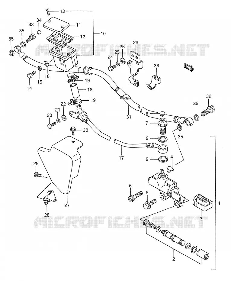MAITRE CYLINDRE ARRIERE Suzuki MOTO 1400 INTRUDER 1990  VS1400GLPL(E28)