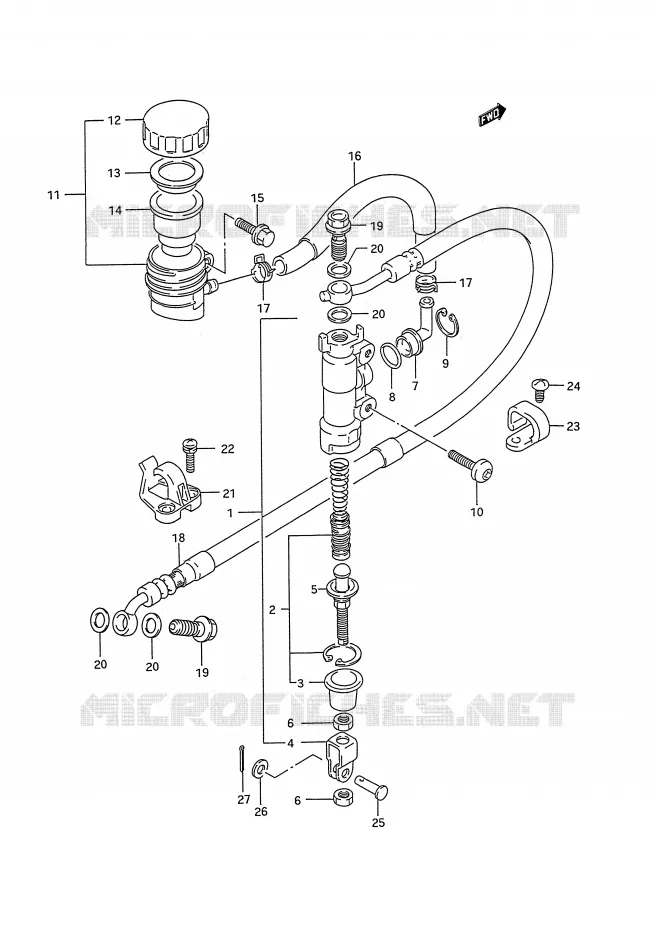 MAITRE CYLINDRE ARRIERE Suzuki MOTO 200 TS-R 1992  TS200RN(E28)