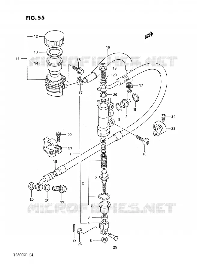 MAITRE CYLINDRE ARRIERE Suzuki MOTO 200 TS-R 1993  TS200RP(E4)