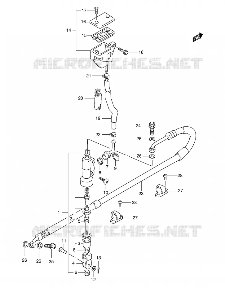 MAITRE CYLINDRE ARRIERE Suzuki MOTO 650 FREEWIND 1997  XF650UV(E2)
