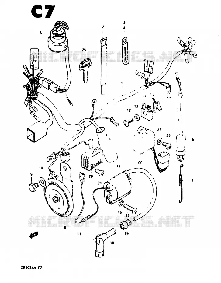 PARTIE ELECTRIQUE Suzuki MOTO 50 ZR 1984  ZR50SKE(E/H)