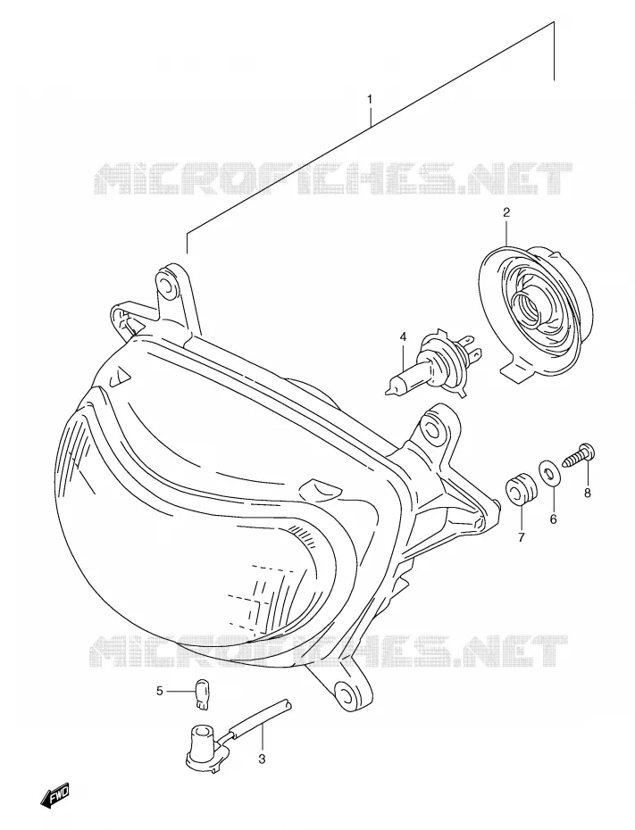 PHARE (MODELE V/W/X E2,E24) Suzuki MOTO 650 FREEWIND 1997  XF650UV(E2)