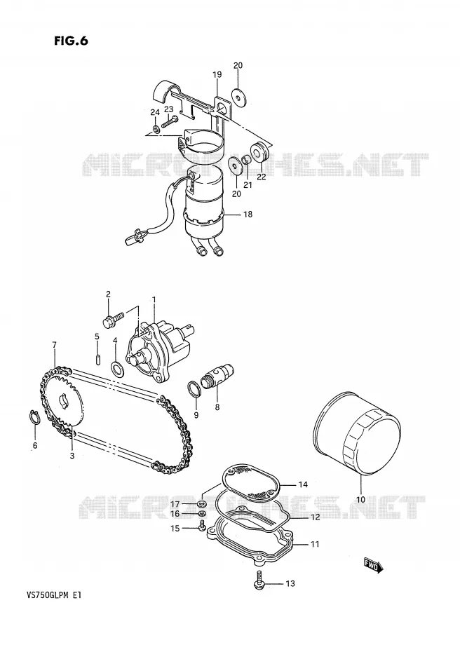 POMPE A HUILE - POMPE A ESSENCE Suzuki MOTO 750 INTRUDER 1987  VS750GLPH(E1)