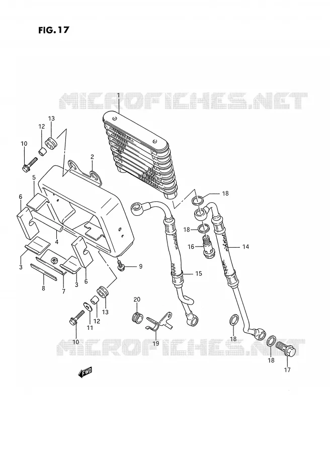 RADIATEUR D'HUILE Suzuki MOTO 1400 INTRUDER 1991  VS1400GLPM(E2)
