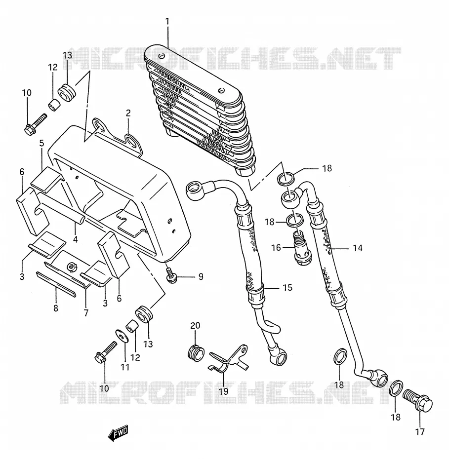 RADIATEUR D'HUILE Suzuki MOTO 1400 INTRUDER 1992  VS1400GLFN(E28)