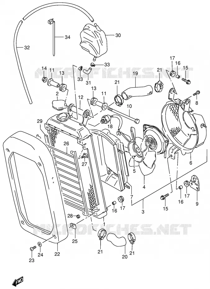 RADIATEUR Suzuki MOTO 800 INTRUDER 2000  VS800GLY(E2)