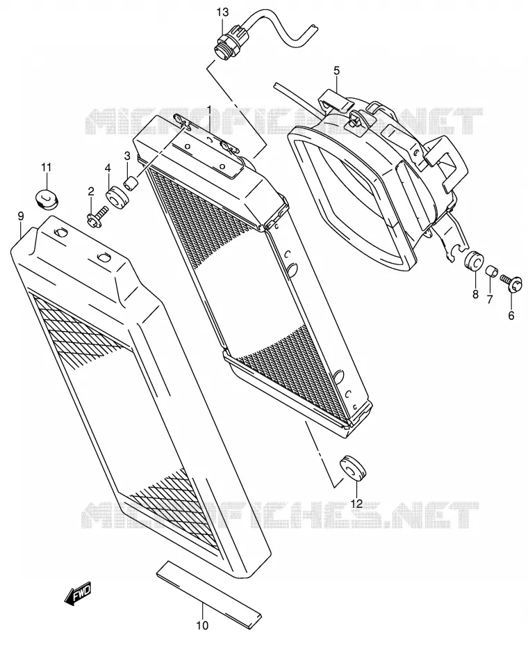 RADIATEUR Suzuki MOTO 800 VOLUSIA 2004  VL800K4(E2)