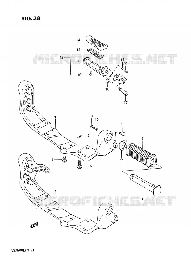 REPOSE PIED (MODELE F/G) Suzuki MOTO 750 INTRUDER 1986  VS750GLPG(E1)