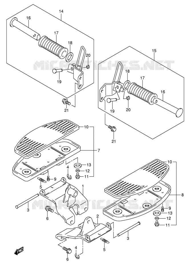 REPOSE PIED (MODELE K5) Suzuki MOTO 800 VOLUSIA 2003  VL800ZK3(E2)