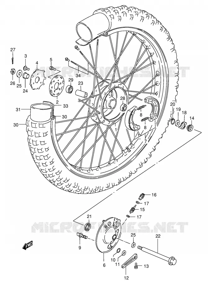 ROUE AVANT Suzuki MOTO 185 TS-ER 2000  TS185ERY(E1)