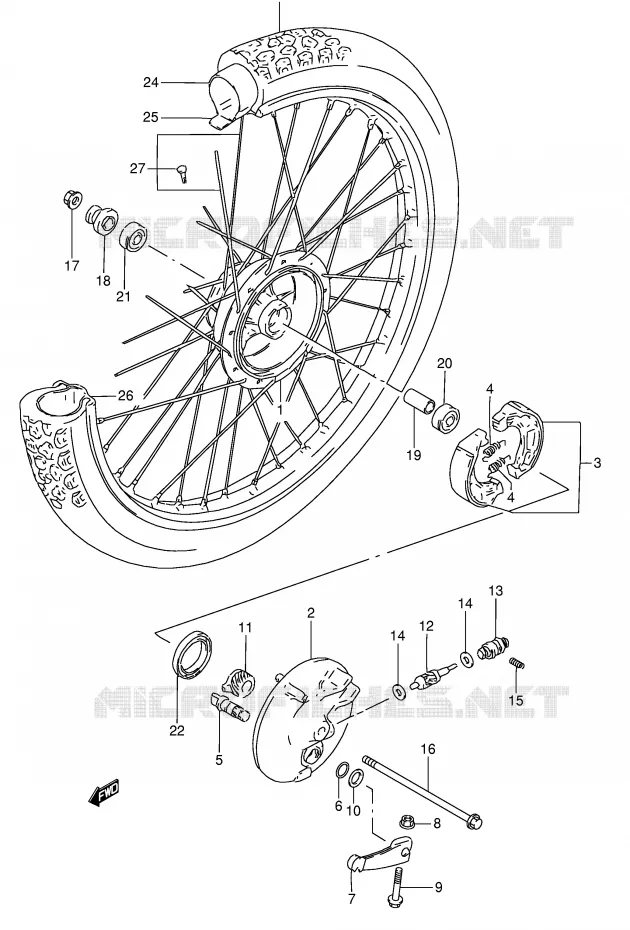ROUE AVANT Suzuki MOTO 50 TS-X 1986  TS50XKG(E1)