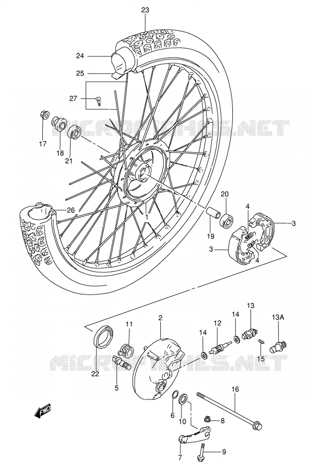 ROUE AVANT Suzuki MOTO 50 TS-X 1994  TS50XAR(E4)