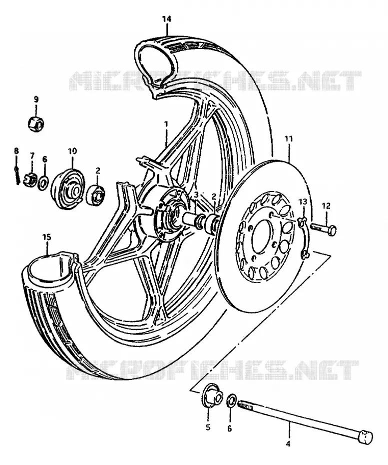 ROUE AVANT (ZR50KEX) Suzuki MOTO 50 ZR 1999  ZR50KEX(X)