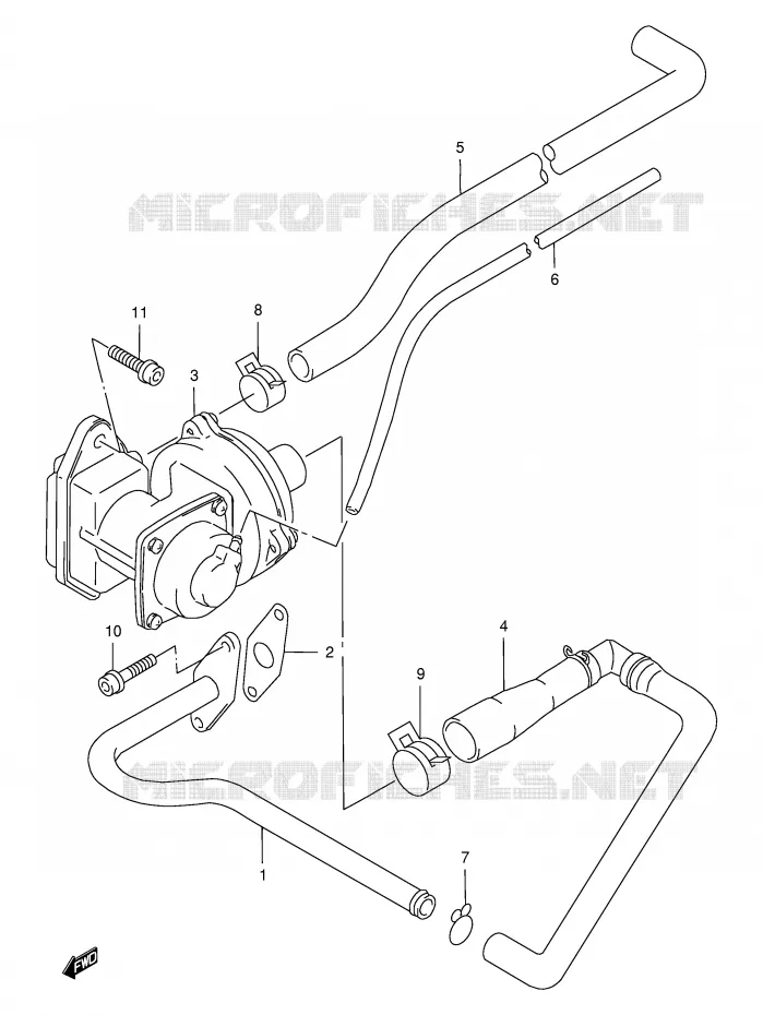 SYSTEME RECYCLAGE GAZ ECHAPPEMENT (E18) Suzuki MOTO 650 FREEWIND 1999  XF650UX(E2)