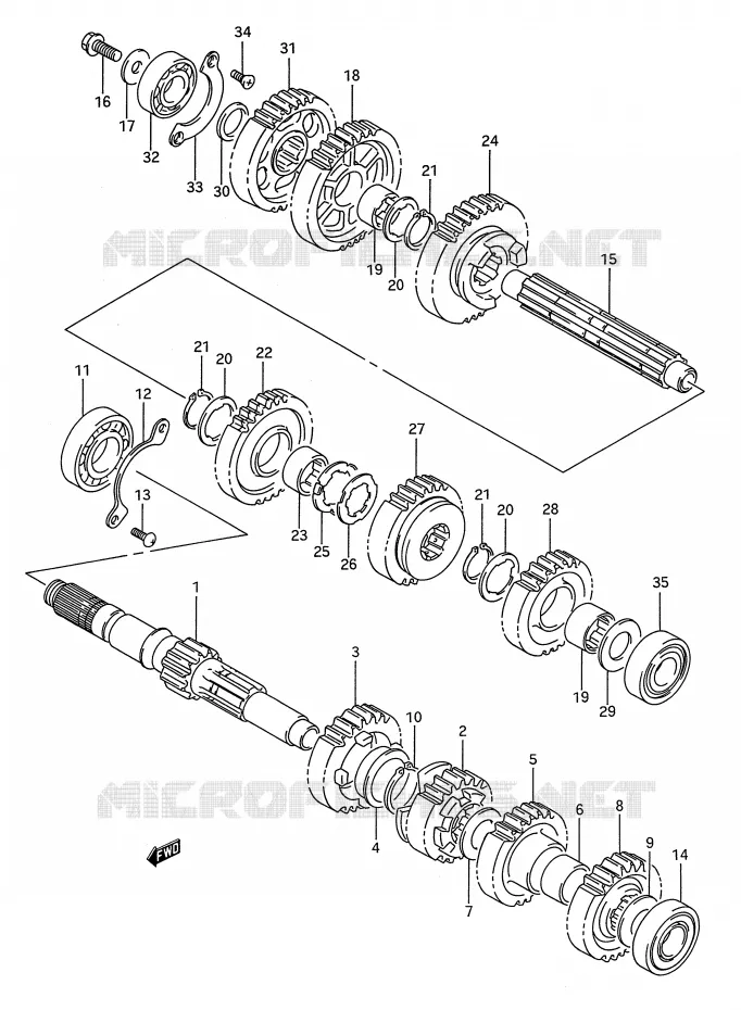 TRANSMISSION (MODELE R/S) Suzuki MOTO 1400 INTRUDER 1990  VS1400GLPL(E28)