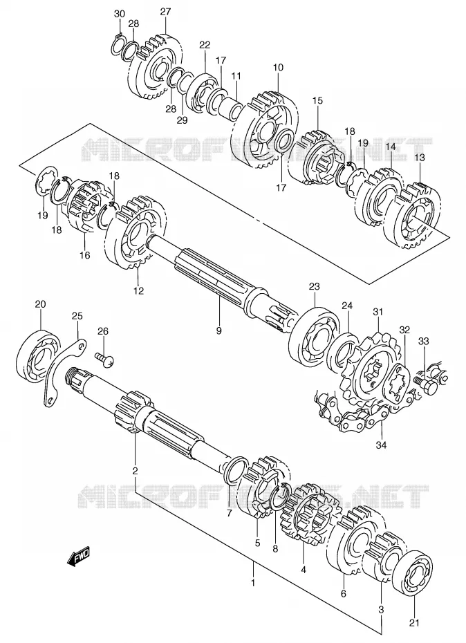 TRANSMISSION Suzuki MOTO 125 TS-R 1989  TS125RK(E2)