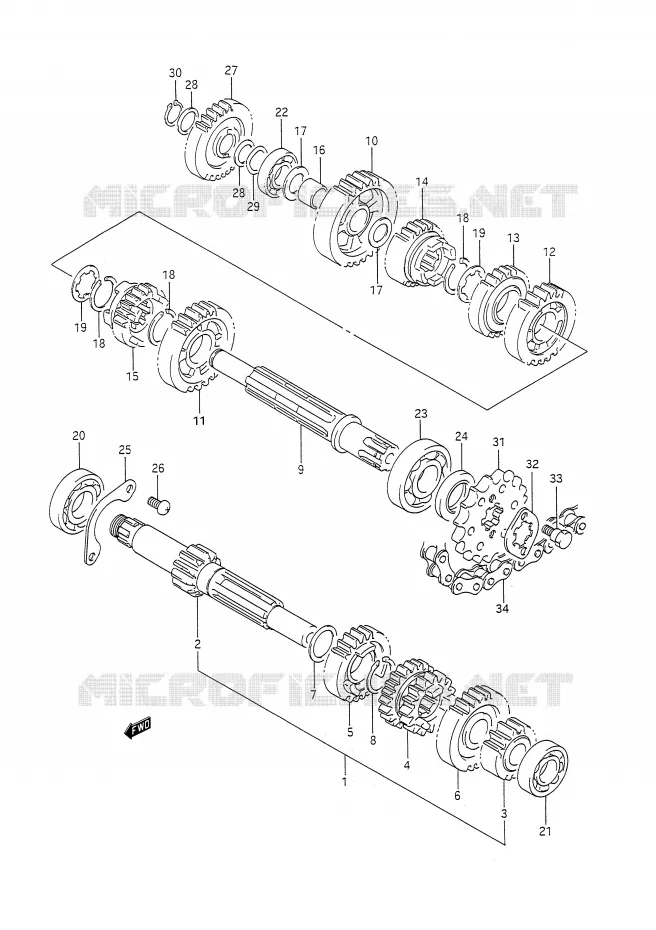 TRANSMISSION Suzuki MOTO 200 TS-R 1992  TS200RN(E28)
