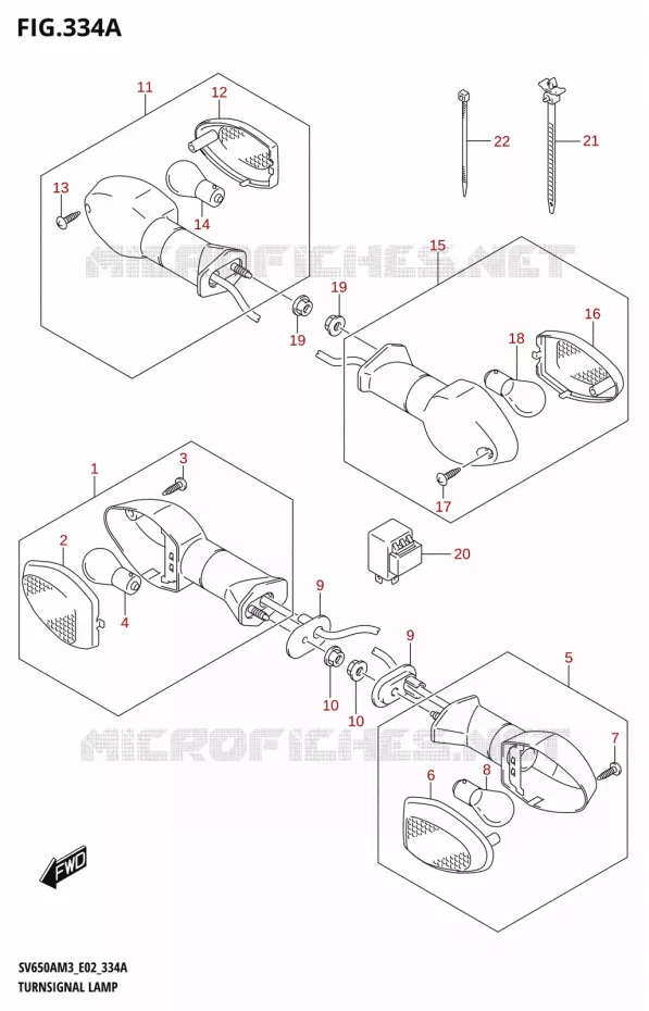 CLIGNOTANTS Suzuki MOTO 650 SV 2023  SV650A 2023 M3 (E19)