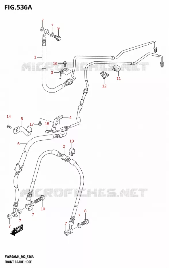 DURITE DE FREIN AVANT (SV650A:M4:E02) Suzuki MOTO 650 SV 2024  SV650AM4 E19 2024 M4 (E19)