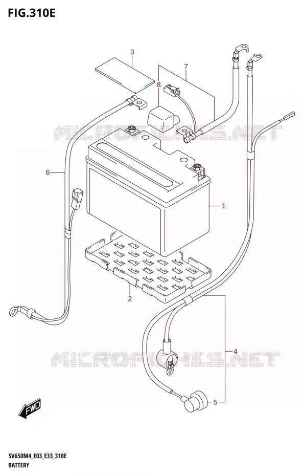 BATTERIE (SV650XA:M4:E28) Suzuki MOTO 650 SV 2024  SV650AM4 E28 2024 M4 (E28)