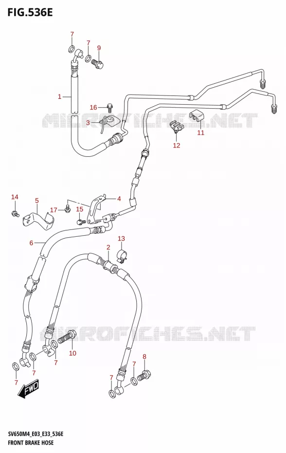 DURITE DE FREIN AVANT (SV650XA:M4:E28) Suzuki MOTO 650 SV 2024  SV650AM4 E28 2024 M4 (E28)