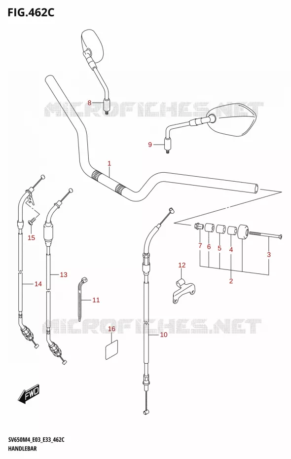 GUIDON (SV650A:M4:E28) Suzuki MOTO 650 SV 2024  SV650AM4 E28 2024 M4 (E28)