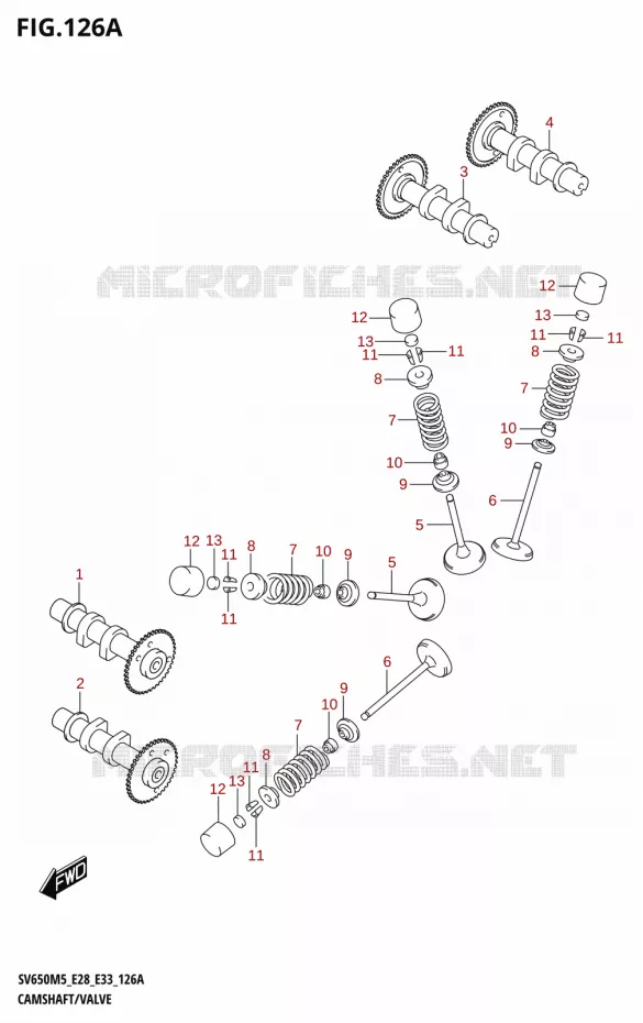 ARBRE A CAMES - SOUPAPES Suzuki MOTO 650 SV 2025  SV650A 2025 M5 (E28)