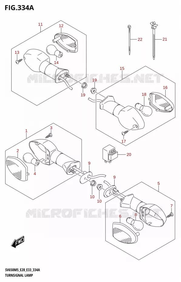 CLIGNOTANTS Suzuki MOTO 650 SV 2025  SV650A 2025 M5 (E28)