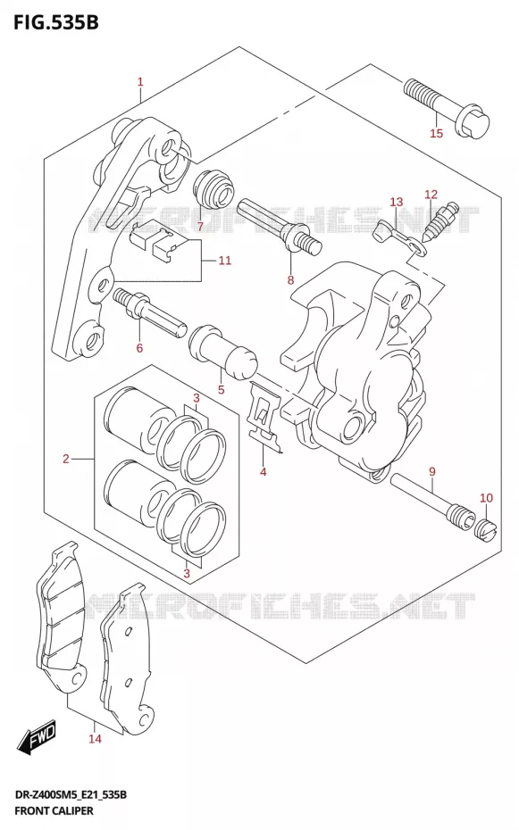 ETRIER DE FREIN AVANT (DR-Z400SRL) Suzuki MOTO 400 DR-Z 2025  DR-Z400S 2025 M5 (E21)