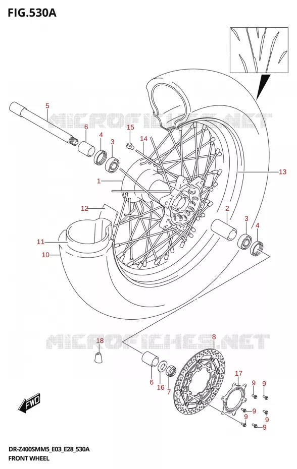 ROUE AVANT Suzuki MOTO 400 DR-Z 2025  DR-Z400SMRL 2025 M5 (E28)
