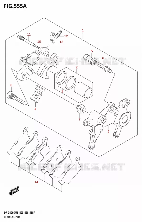 ETRIER DE FREIN ARRIERE Suzuki MOTO 400 DR-Z 2025  DR-Z400SRJ 2025 M5 (E28)