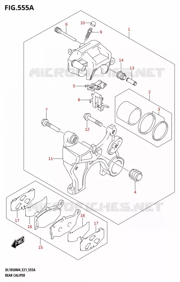 ETRIER DE FREIN ARRIERE Suzuki MOTO 1050 V-STROM 2024  DL1050RJ 2024 M4 (E21)