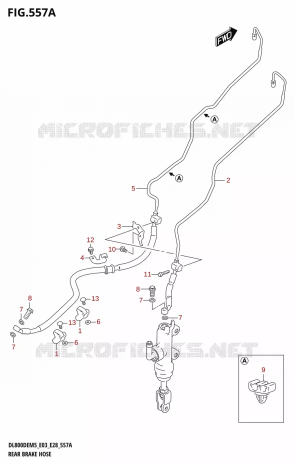 DURITE DE FREIN ARRIERE Suzuki MOTO 800 V-STROM 2025  DL800DERC 2025 M5 (E28)