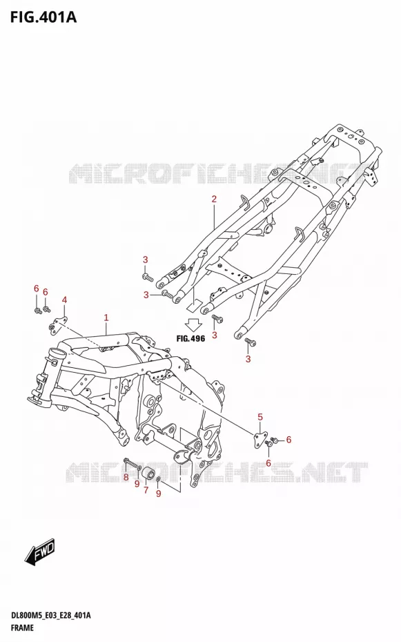 CADRE Suzuki MOTO 800 V-STROM 2025  DL800RQ 2025 M5 (E28)