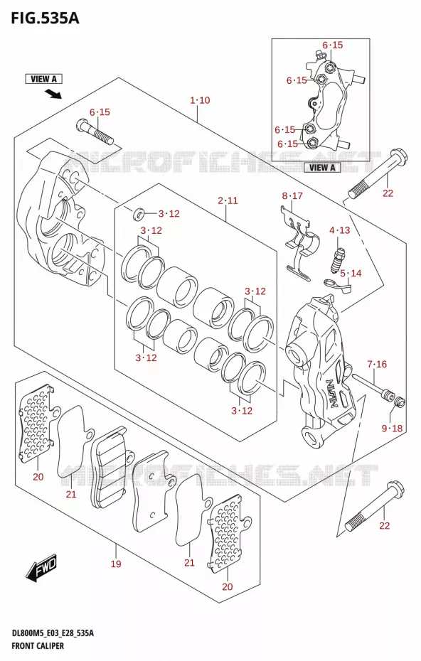 ETRIER DE FREIN AVANT Suzuki MOTO 800 V-STROM 2025  DL800RQ 2025 M5 (E28)