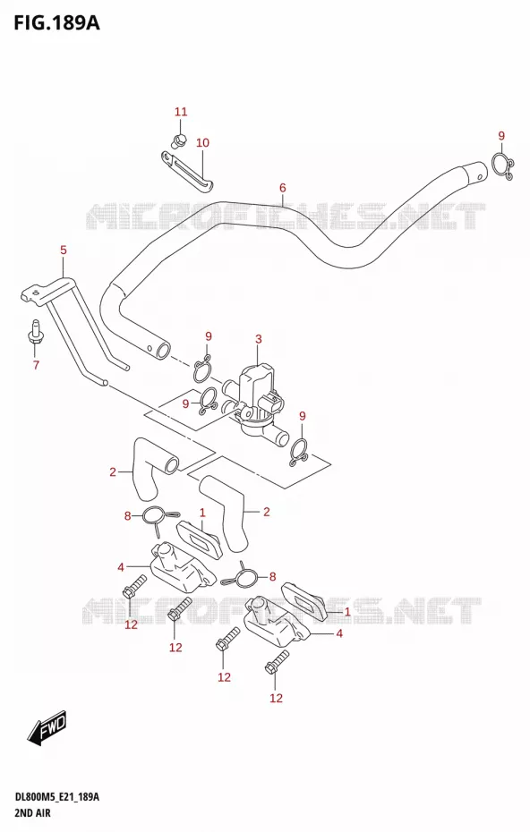 SYSTEME RECYCLAGE GAZ ECHAPPEMENT Suzuki MOTO 800 V-STROM 2025  DL800RQM5 E21 2025 M5 (E21)